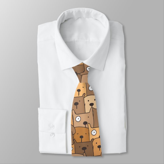 Brawn Tan Dog Lover Retro Krawatte (Gebunden)