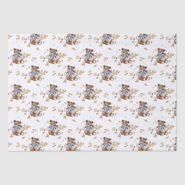Brawn Teddy Bär Das ist ein Junge! Dusche Napkins Seidenpapier (Vorderseite)