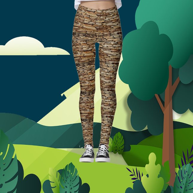 Brawn Tile Abstrakt Art Modernes Chic Party | LÄSS Leggings (Brown Tile Abstract Art Modern Chic Party | Casual Leggings)