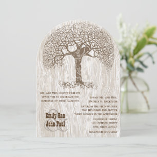 Brawn Tree Love Bird Gelbe Holzkornverheiratung Einladung