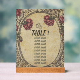 Brawn Vintag Classic Wedding Seating Charts Acrylschild