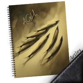 Brawn Watercolor Sardine Art Initials Smoke Shadow Notizbuch