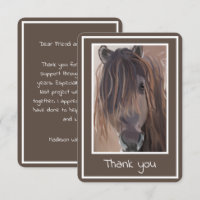 Brawn White Gerahmt Horse Malerei Danke Karte