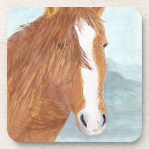 Brawn Wild Horse Blue Mountain Lake - Acryl. Getränkeuntersetzer