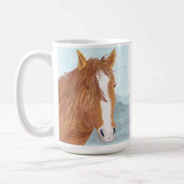 Brawn Wild Horse Blue Mountain Lake - Acryl. Kaffeetasse (Links)