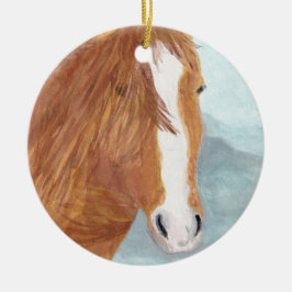 Brawn Wild Horse Blue Mountain Lake - Acryl. Keramik Ornament
