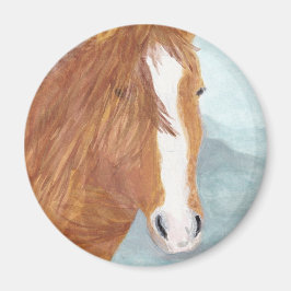 Brawn Wild Horse Blue Mountain Lake - Acryl. Magnet