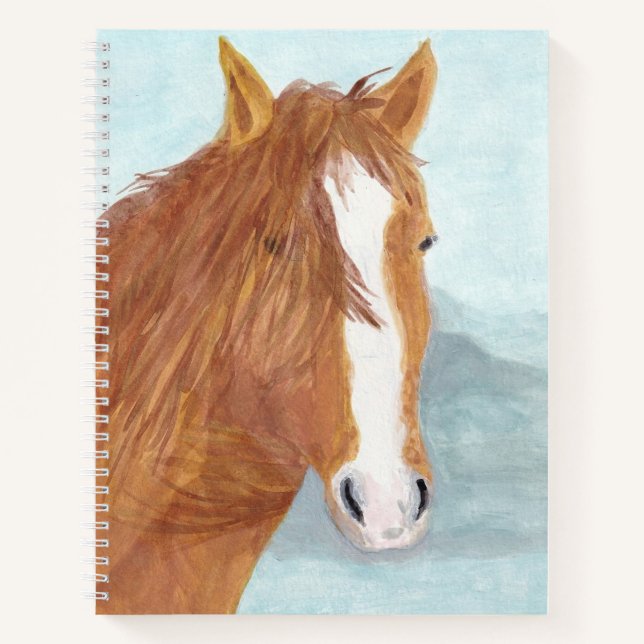 Brawn Wild Horse Blue Mountain Lake - Acryl. Notizbuch (Vorderseite)