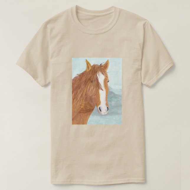 Brawn Wild Horse Blue Mountain Lake - Acryl. T-Shirt (Design vorne)