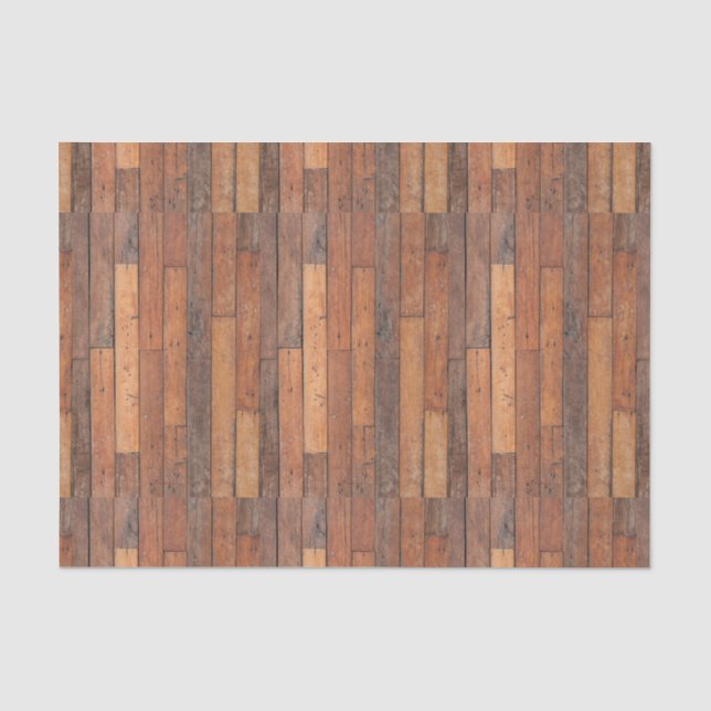 Brawn Wood Planks Muster Seidenpapier (Vorderseite)