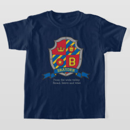 Brayden Jungs B Name & Bedeutung Ritter Schild T-Shirt