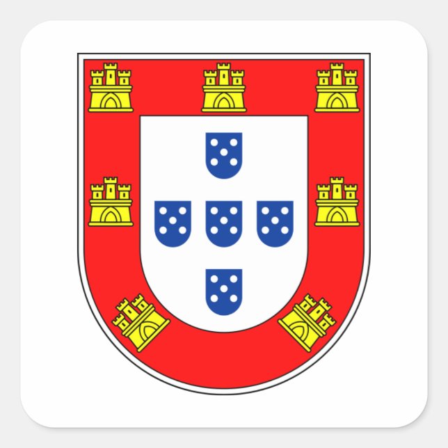 Brazão Portugal Quadratischer Aufkleber (Vorderseite)