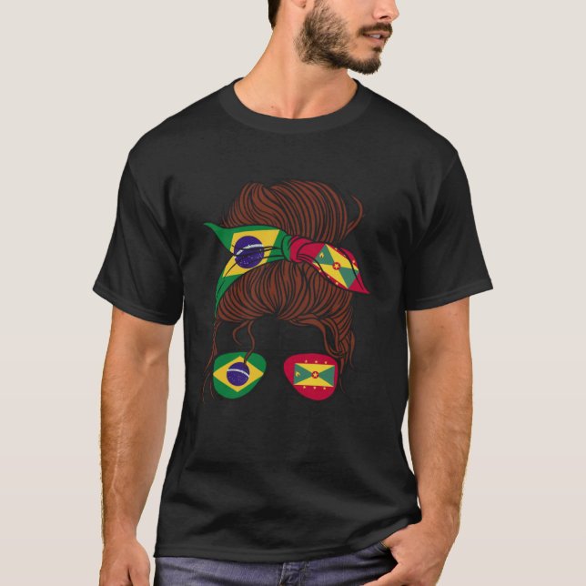 Brazil and Grenada Mix Half Brazilian half Grenadi T-Shirt (Vorderseite)