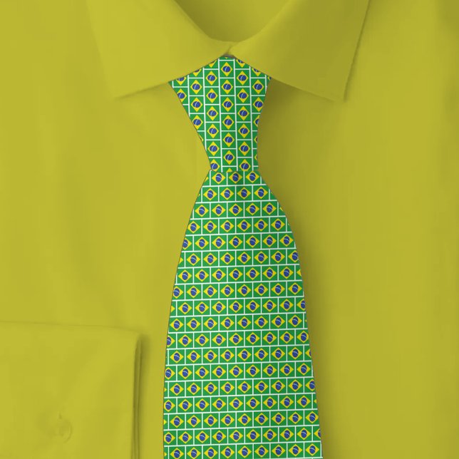 Brazil Flag Brick Pattern Krawatte (Von Creator hochgeladen)