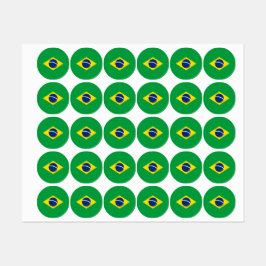Brazil flag etiketten