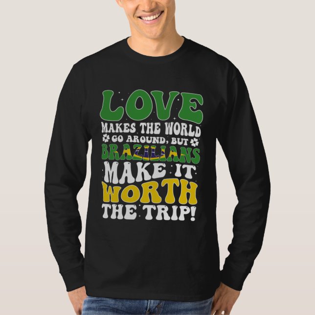 Brazil Flag Men & Women Cute Til Brazilians T-Shirt (Vorderseite)