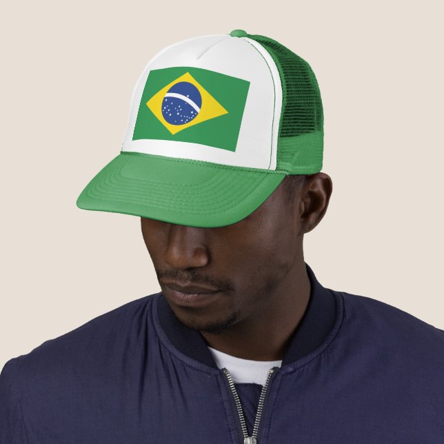 Brazil Flag Patriotic Pride Festival Fashion Truckerkappe (Beispiel)