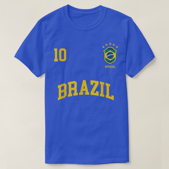 Brazil  Number 10 Brazilian Soccer Team Sports  T-Shirt (Design vorne)