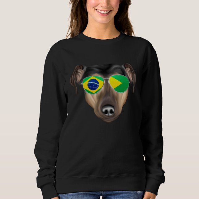 Brazilian Flag Manchester Terrier Dog Brazil Pocke Sweatshirt (Vorderseite)