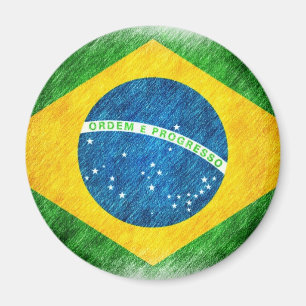 Brazilian_Flag_Pencil_Painting Magnet