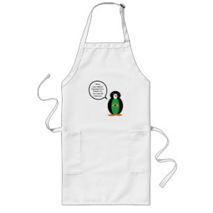 Brazilian Flag Talking Ms. Penguin Long Apron Lange Schürze