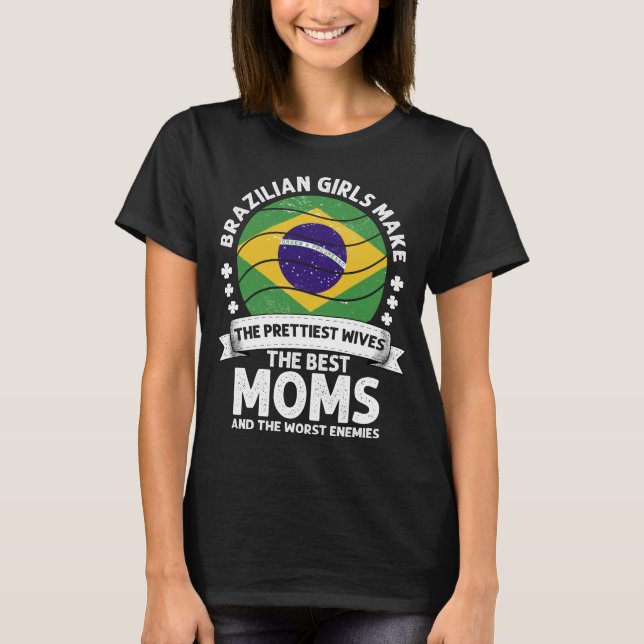 Brazilian Mom Brazil Mama Brazilian American T-Shirt (Vorderseite)