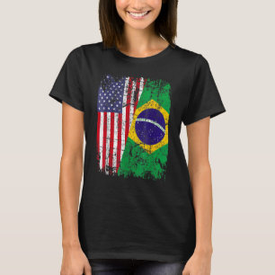 BRAZILIAN ROOTS Halbamerikanische Flagge BRAZIL T-Shirt