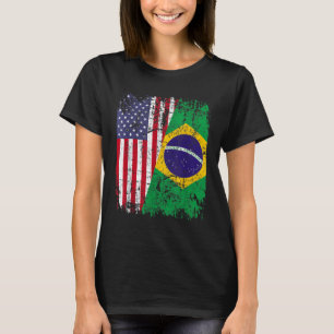 BRAZILIAN ROOTS Halbamerikanische Flagge BRAZIL T-Shirt