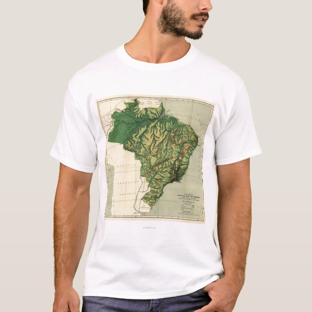 BrazilPhysical panoramisches MapBrazil T-Shirt (Vorderseite)