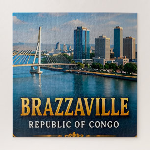 Brazzaville Kongo-Fluss und lebendiges Stadtleben