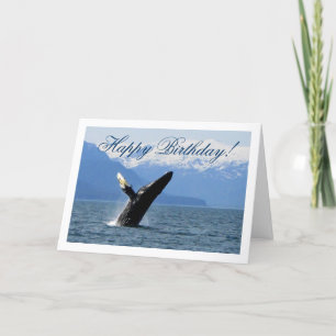 Breaching Humpback; Happy Birthday Karte