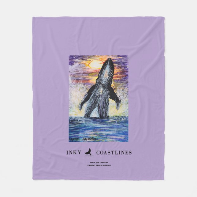 Breaching Whale (Wuymirri) Fleece Blanket (Vorderseite)