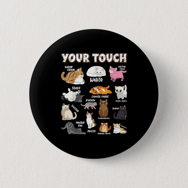 Bread Cats Variety Punny Cartoon Kitty Design  Button (Vorderseite)