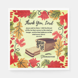 BREAD LIFE Happy Thanksgiving Paper Napkin Serviette