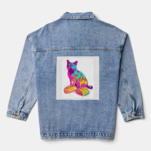Bread Meowphosis – Glitchy Lustiger Katzen-Meme Jeansjacke