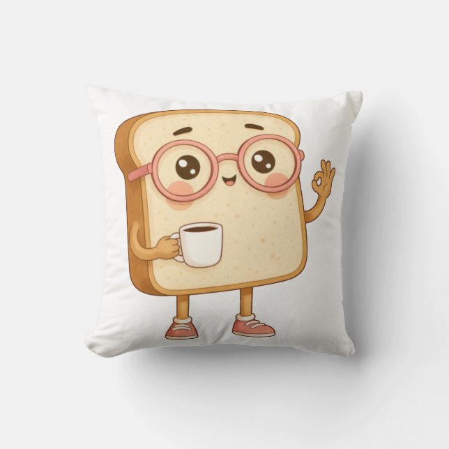 Bread Tony – Kaffeepause Kissen (Vorderseite)