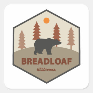 Breadloaf Wilderness Vermont Bear Quadratischer Aufkleber