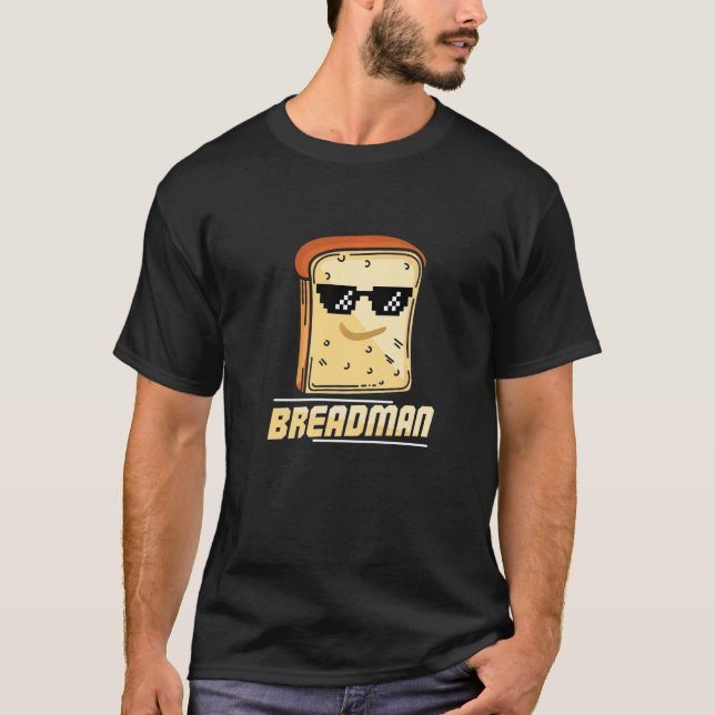 Breadman Comic Artwork für ein Brot T-Shirt (Vorderseite)