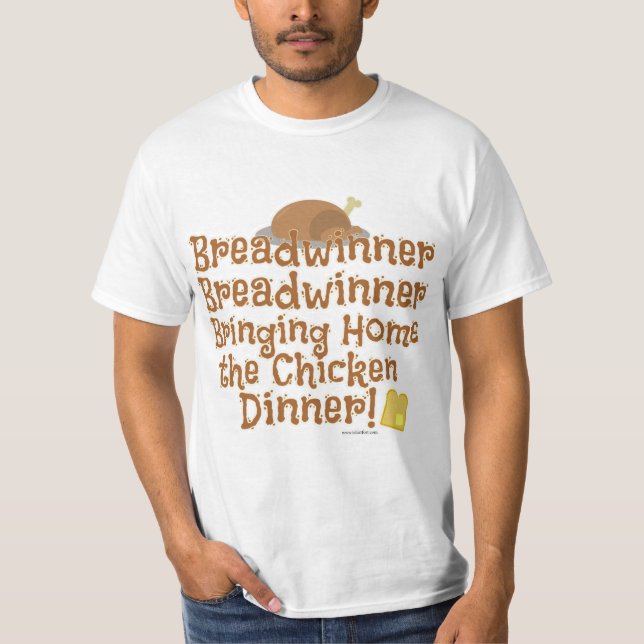 Breadwinner Hühnerabend Cartoon Funny Design T-Shirt (Vorderseite)