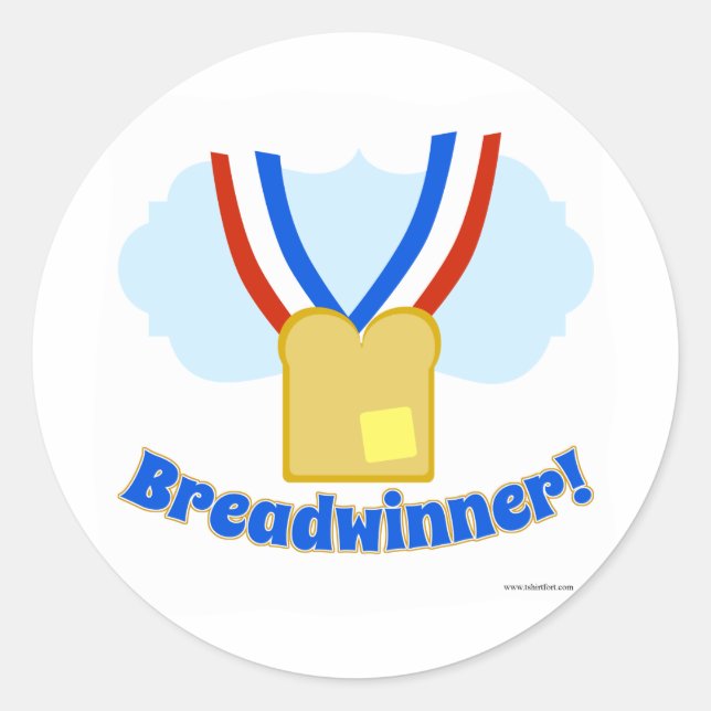 Breadwinner-Medaille Runder Aufkleber (Vorderseite)
