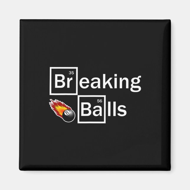 Break Billiard Player Pool Snooker 8 Ball Funny Magnet (Vorne)
