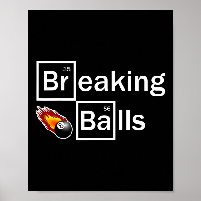 Break Billiard Player Pool Snooker 8 Ball Funny Poster (Vorne)