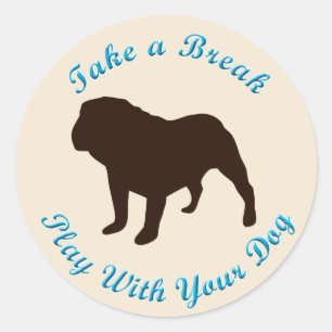 Break (Bulldog) Runder Aufkleber