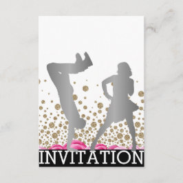 Break Dance School Dico Hip Hop Vip Rose Grau Einladung