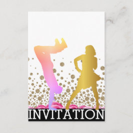 Break Dance School Dico Hip Hop Vip Rose Ombre Einladung