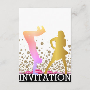 Break Dance School Dico Hip Hop Vip Rose Ombre Einladung