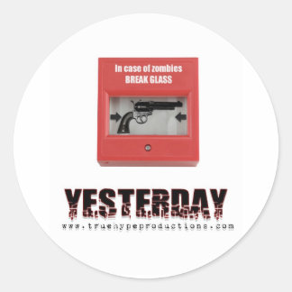 Break Glas Runder Aufkleber
