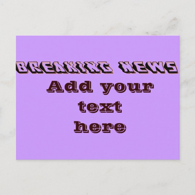 Break News_ Postkarte (Vorderseite)