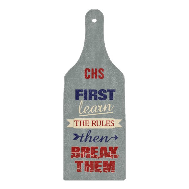 Break Rules custom monogram Schneidbrett Schneidebrett (Vorderseite)