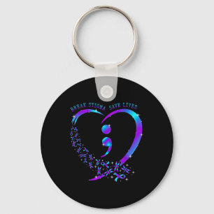 Break Stigma Gerettet Heart Semicolon Suizid Schlüsselanhänger